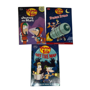 Phineas Ferb Disney XD Lot 3 Illustrated Chapter Books Off Map Freeze Frame Mars